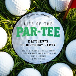 Invitación Fiesta de cumpleaños 50º Bday Par Tee Golf Ball