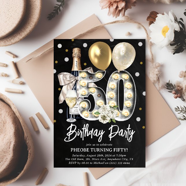 Invitación Fiesta de cumpleaños 50 Adultos Rústicos (Subido por el creador)