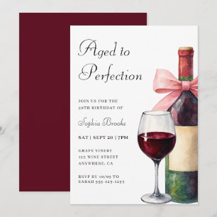 Invitación Fiesta de Cumpleaños 50 Aniversario Vino Envejecid