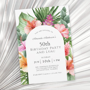 Invitación Fiesta de cumpleaños 50 de la flor tropical exuber