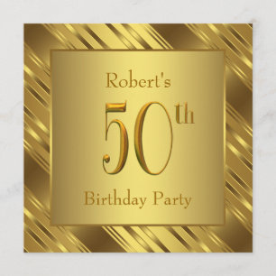 Invitación Fiesta de cumpleaños 50 de Mans Gold