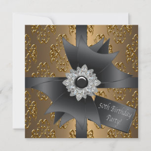 Invitación Fiesta de cumpleaños 50 de mujer de oro