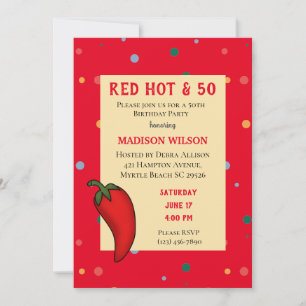 Invitación Fiesta de cumpleaños 50 de Red Hot Pepper