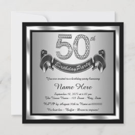 Invitación Fiesta de cumpleaños 50 de Silver