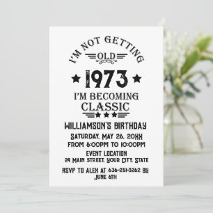 Invitación Fiesta de cumpleaños 50 de vintage personalizada