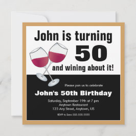 Invitación Fiesta de cumpleaños 50 del amante del vino