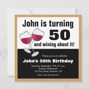 Invitación Fiesta de cumpleaños 50 del amante del vino