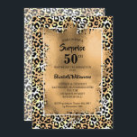 Invitación Fiesta de cumpleaños 50 del leopardo<br><div class="desc">Elegante estampado de leopardo está cubierto con Relieve metalizado de imitación de oro y detalles de tu fiesta de cumpleaños en letras de moda para CUALQUIER cumpleaños DE EDAD. COORDINANDO artículos disponibles en nuestra tienda.</div>