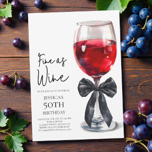 Invitación Fiesta de cumpleaños 50 elegante como el vino con 