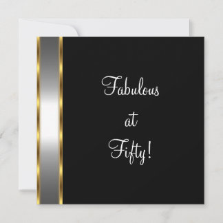 Invitación Fiesta de cumpleaños 50 fabulosa de negro blanco y