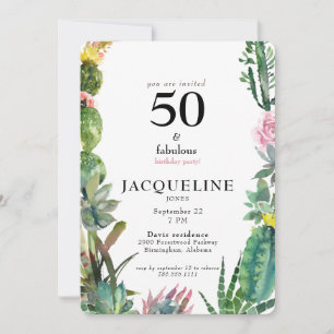 Invitación Fiesta de cumpleaños 50  & fabuloso