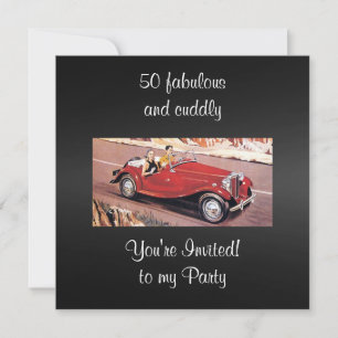 Invitación Fiesta de cumpleaños 50 fabuloso y acogedor Auto V