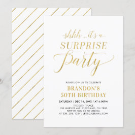 Invitación Fiesta de Cumpleaños 50 Minimalista Moderna Sorpre