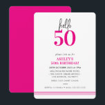 Invitación Fiesta de cumpleaños 50 moderna rosa divertida<br><div class="desc">por kat massard / WWW.SIMPLYSWEETPAPERIE.COM
Me encanta el diseño,  pero me gustaría ver algunos cambios: otro esquema de color,  producto,  agregar una foto o adaptarlo para una ocasión diferente. No hay problema,  simplemente contáctame,  kat@simplysweetPAPERIE.com Estoy encantada de ayudar.</div>