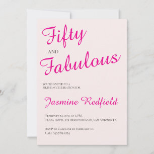 Invitación Fiesta de cumpleaños 50 moderna y fabulosa de colo