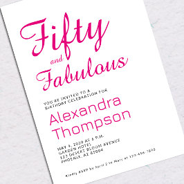 Invitación Fiesta de cumpleaños 50 moderna y fabulosa de colo