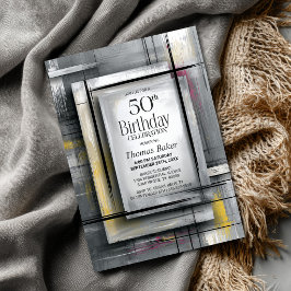 Invitación Fiesta de Cumpleaños 50 Moderno Gris