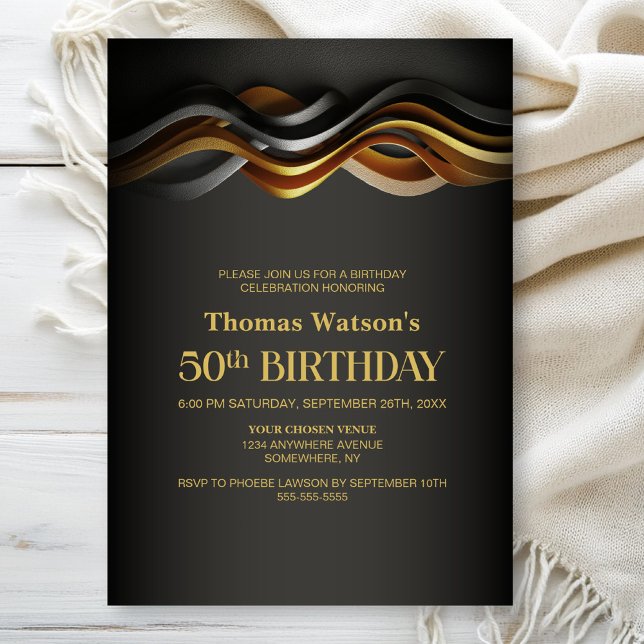 Invitación Fiesta de cumpleaños 50 Moderno Naranja (Subido por el creador)
