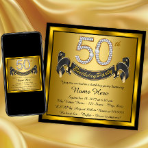 Fiesta de cumpleaños 50 negro y dorado