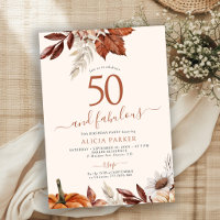fiesta de cumpleaños 50 otoño floral