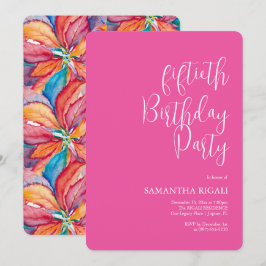 Invitación Fiesta de cumpleaños 50 personalizado invita a ros