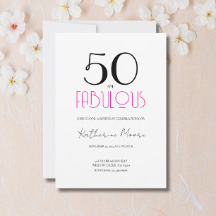 Invitación Fiesta de cumpleaños 50 y fabulosa 