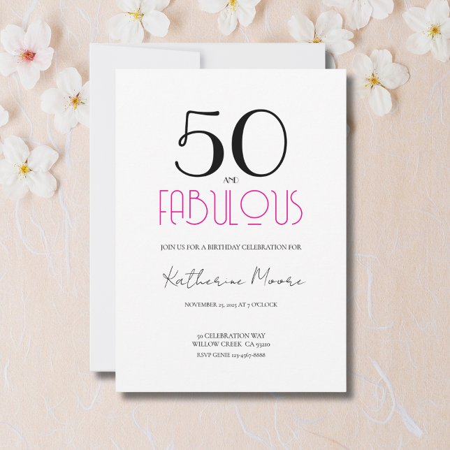 Invitación Fiesta de cumpleaños 50 y fabulosa  (Subido por el creador)