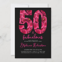 Fiesta de Cumpleaños 50 y Fabulosa con Floral Rosa