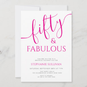 Invitación Fiesta de cumpleaños 50 y fabuloso