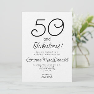 Invitación Fiesta de cumpleaños 50 y fabuloso al estilo de lo