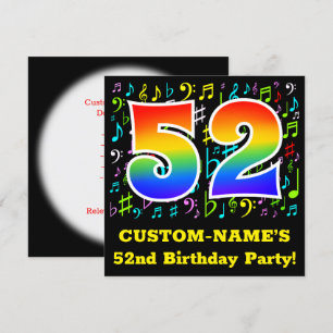 Invitación Fiesta de cumpleaños 52: Símbolos musicales divert
