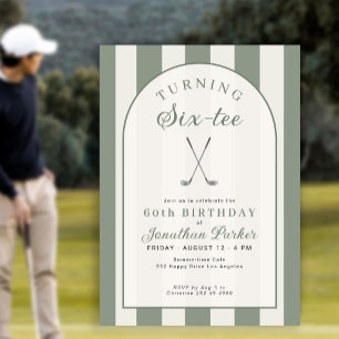Invitación Fiesta de cumpleaños 60 adulto golf seis tee