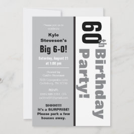 Invitación Fiesta de cumpleaños 60 de blanco y negro