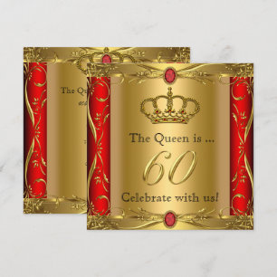 Invitación Fiesta de cumpleaños 60 de la Reina o el Rey Regio
