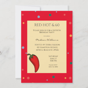 Invitación Fiesta de cumpleaños 60 de Red Hot Pepper