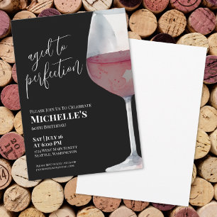 Invitación Fiesta de Cumpleaños 60 de Wine Simple Sixty