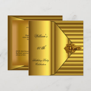 Invitación Fiesta de cumpleaños 60 elegante hombres amarillo