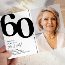 Fiesta de cumpleaños 60 en foto en blanco y negro