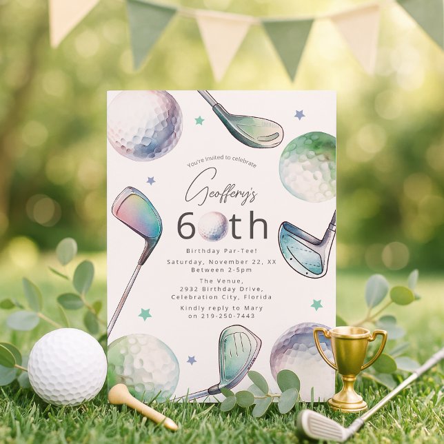 Invitación Fiesta de cumpleaños 60 golf Par-tee (Subido por el creador)
