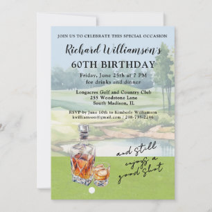 Invitación Fiesta de Cumpleaños 60 Humorística de Golf Modern