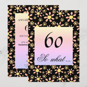 Invitación Fiesta de cumpleaños 60 para ella con flores