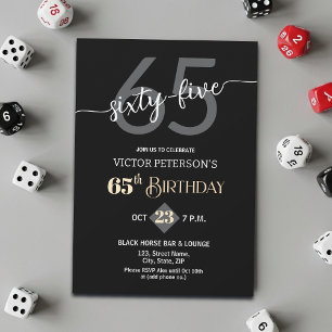 Invitación Fiesta de cumpleaños 65 moderno minimalista para h