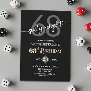 Invitación Fiesta de cumpleaños 68 moderna minimalista para h