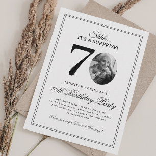Invitación Fiesta de cumpleaños 70 años sorpresa elegante Bla