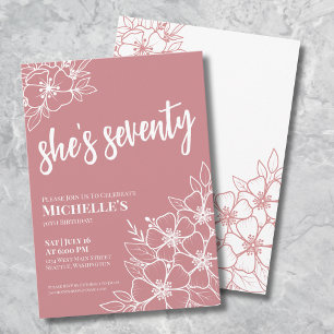 Invitación Fiesta de cumpleaños 70 de Rosa Gold