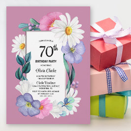 Invitación Fiesta de cumpleaños 70 de Spring Floral