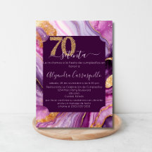Fiesta de Cumpleaños 70 Hermoso Ágata Rosa Español