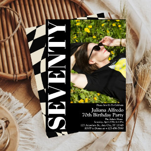 Invitación Fiesta de cumpleaños 70 Moderno Setenta Foto en Ne