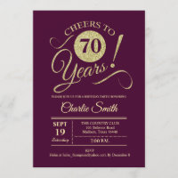 Fiesta de cumpleaños 70 - Oro de Borgoña