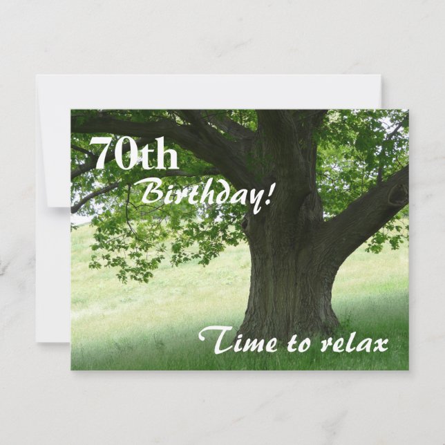 Invitación Fiesta de cumpleaños 70-Relájese/con presupuesto (Anverso)